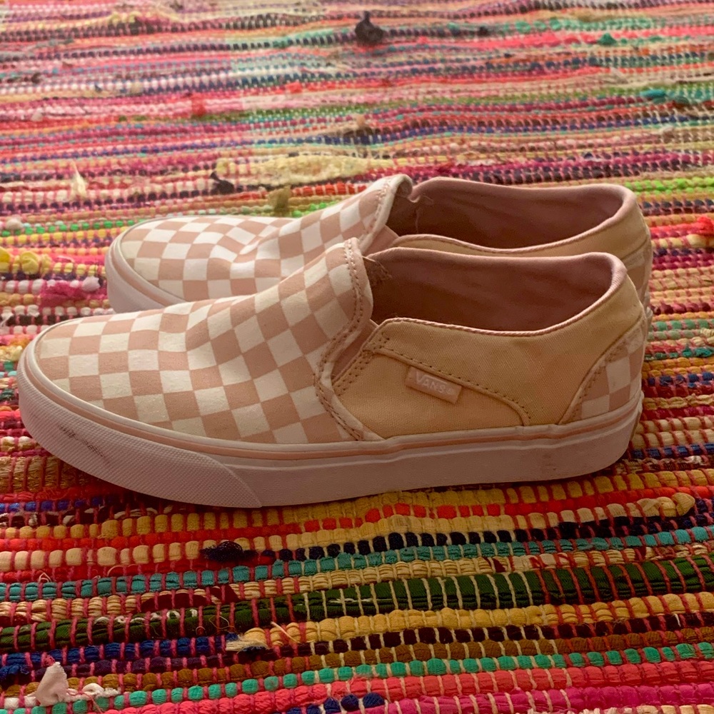 pink & white vans
